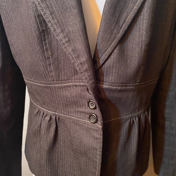 Ann Taylor Loft Black Jean Button Blazer - Picture 7 of 16